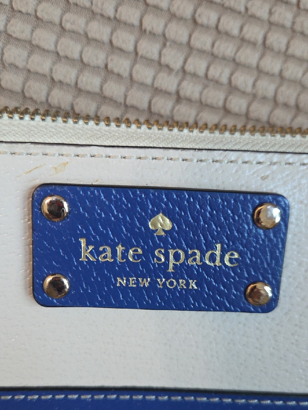 kate spade Cream and Royal Blue Colorblock Zip Wallet (Wellsley Neda) - Picture 7 of 7